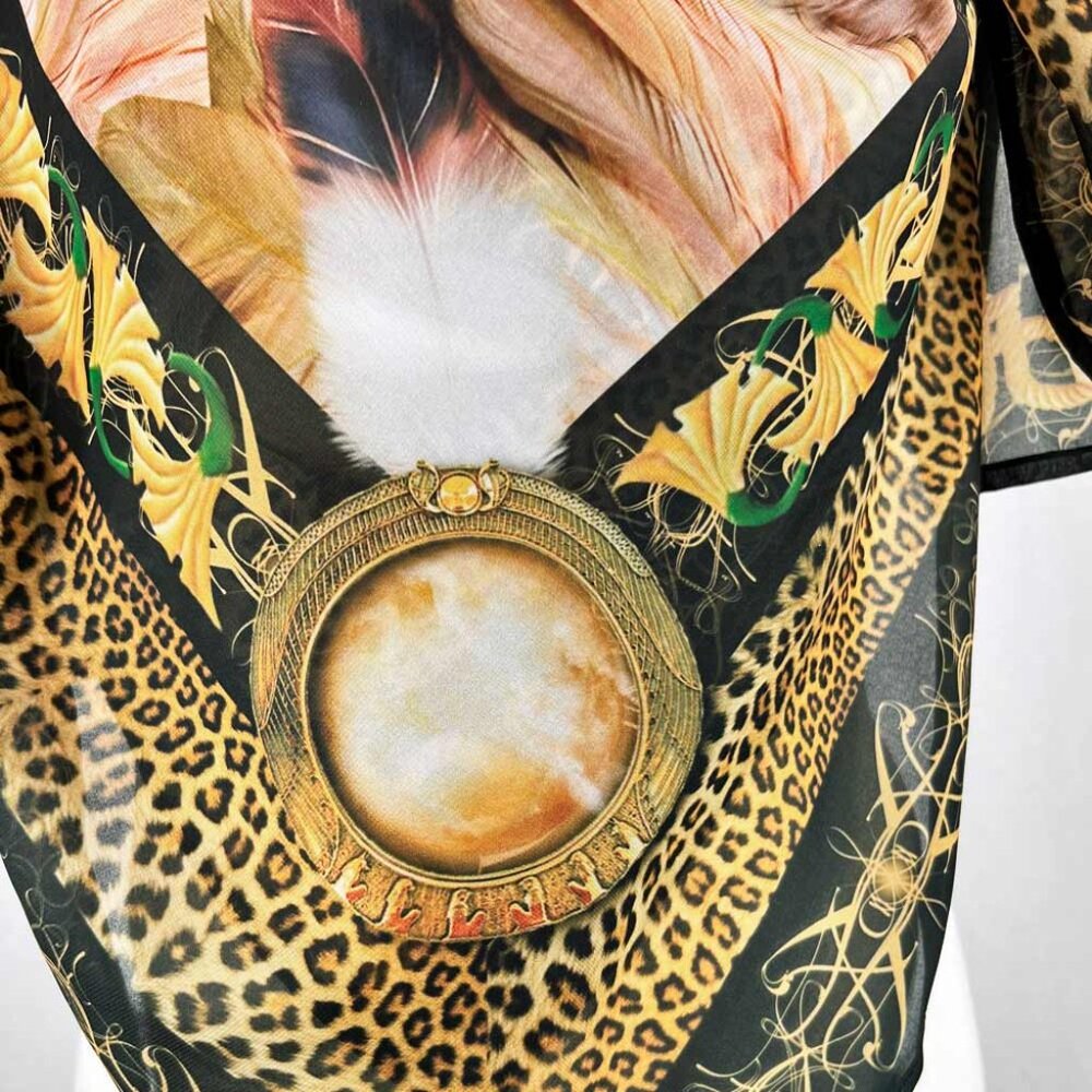 Egyptian Dream Catcher Tribal Wedding Shawl, Chiffon Oversized Square Scarf - Picture 11 of 13